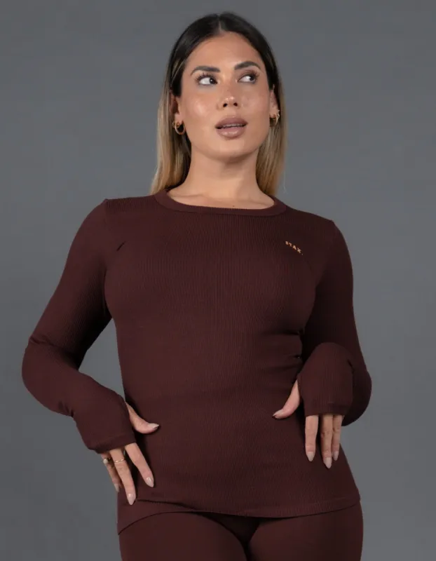 Premium Seamless V5 Long Sleeve Lounge - Gliese (Brown) sold by Stax