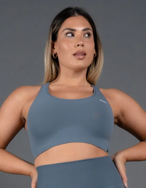 Premium Seamless V5 Racer Crop - Tau Ceti (Dark Grey) sold by Stax