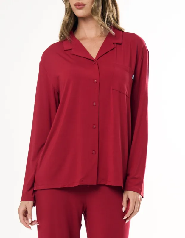 Sleep Long Sleeve Shirt - Cherry sold by Stax