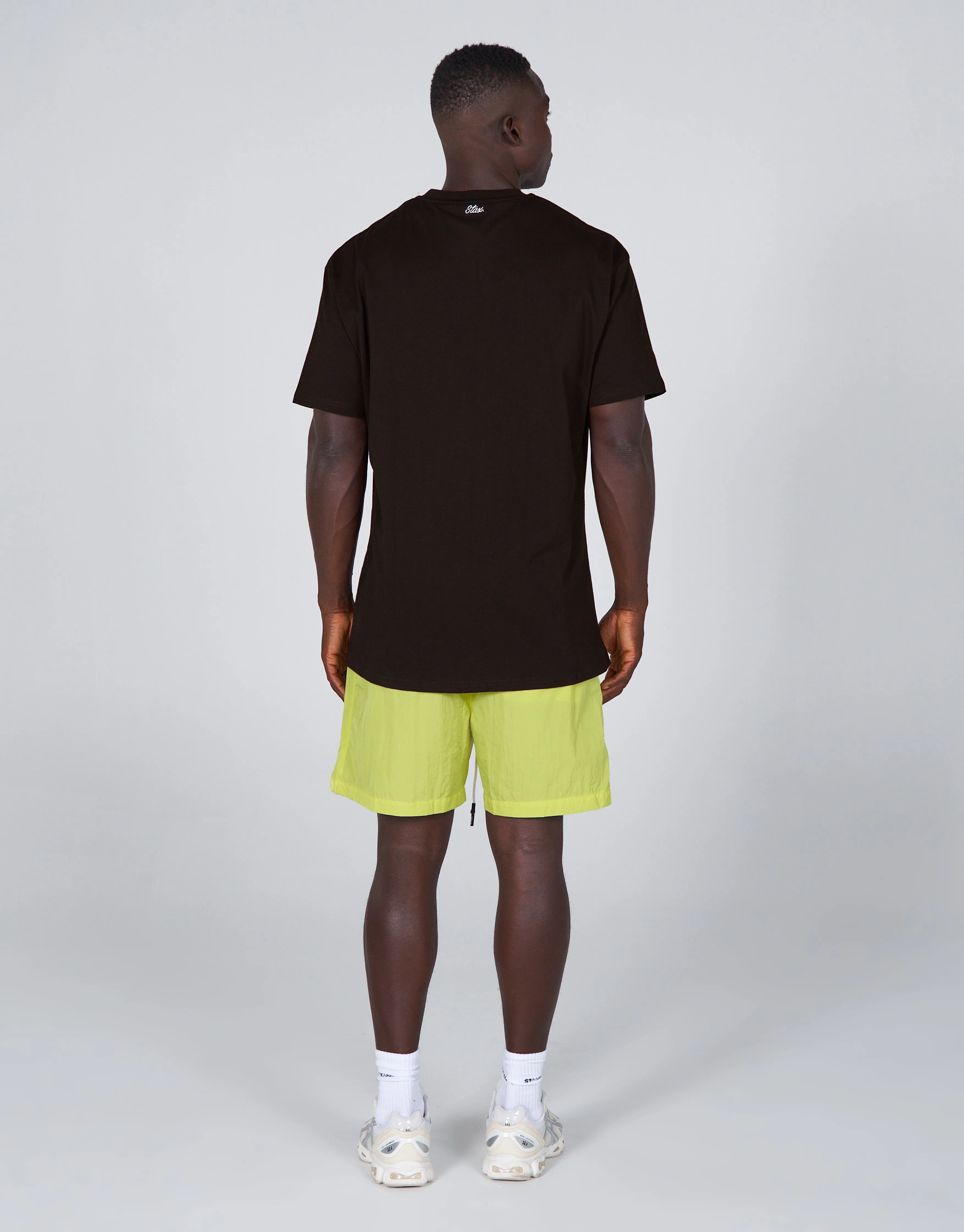 Mens Cursive Nylon Shorts - Sadzi (Lime) sold by Stax product image thumbnail 3
