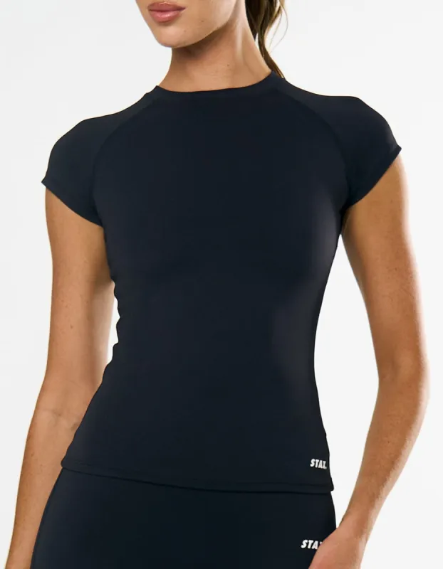 Cap Sleeve Tee Airlyte - Liquorice sold by Stax