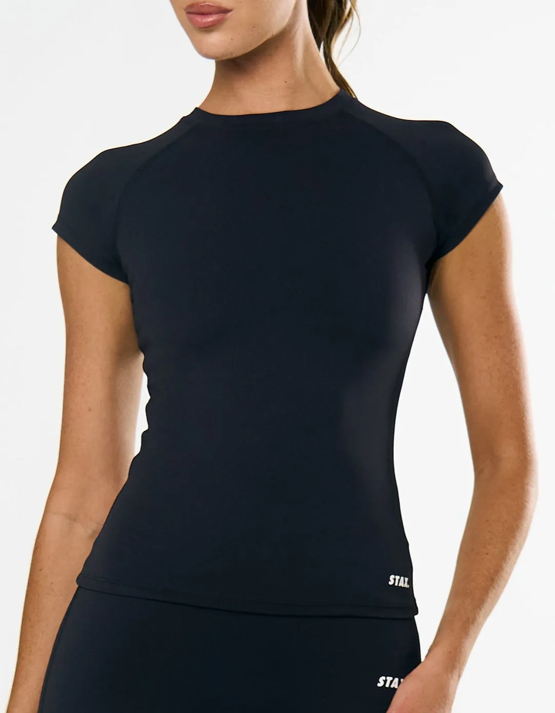 Cap Sleeve Tee Airlyte - Liquorice sold by Stax