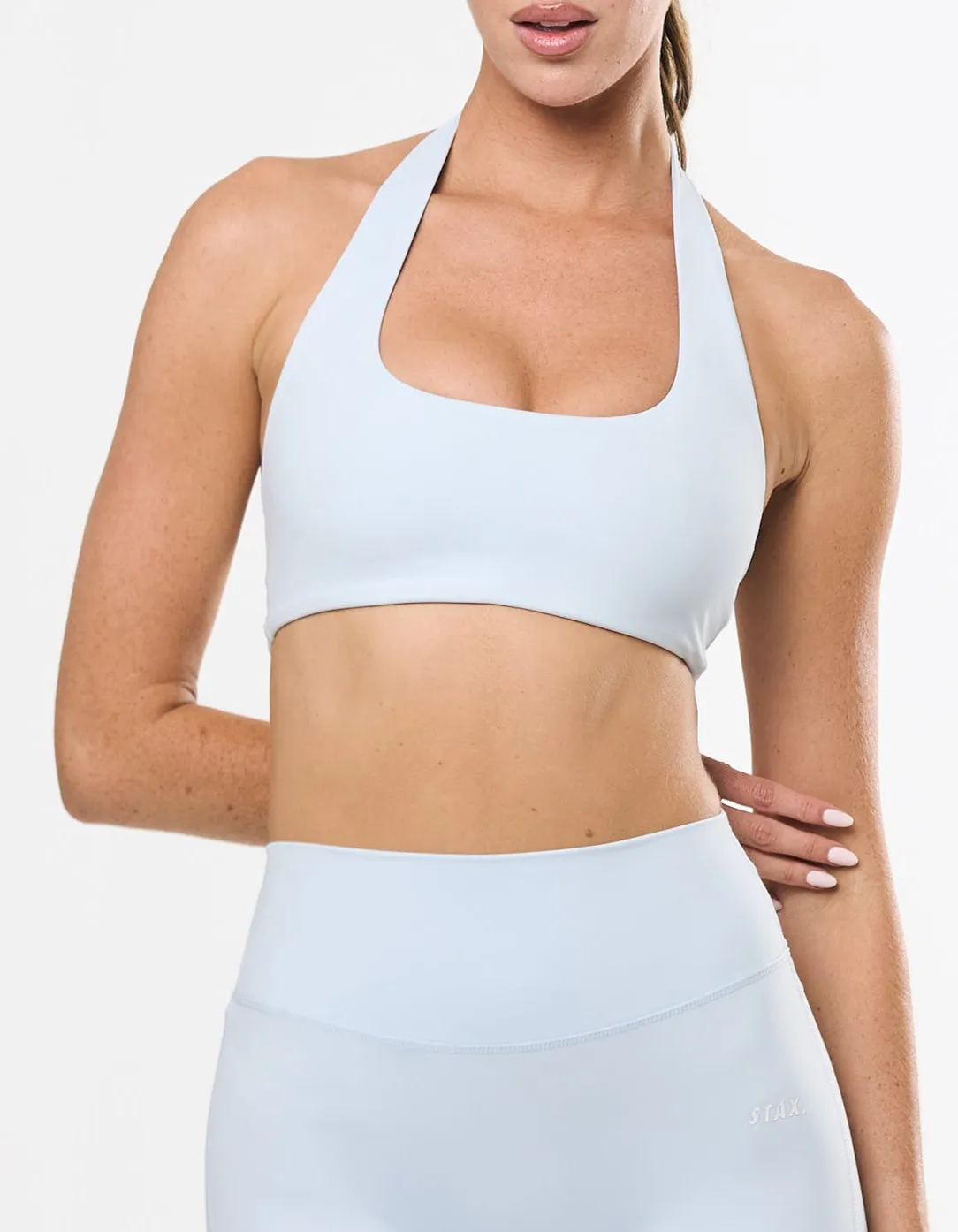 Square Neck Halter Crop Airlyte - Arctic sold by Stax