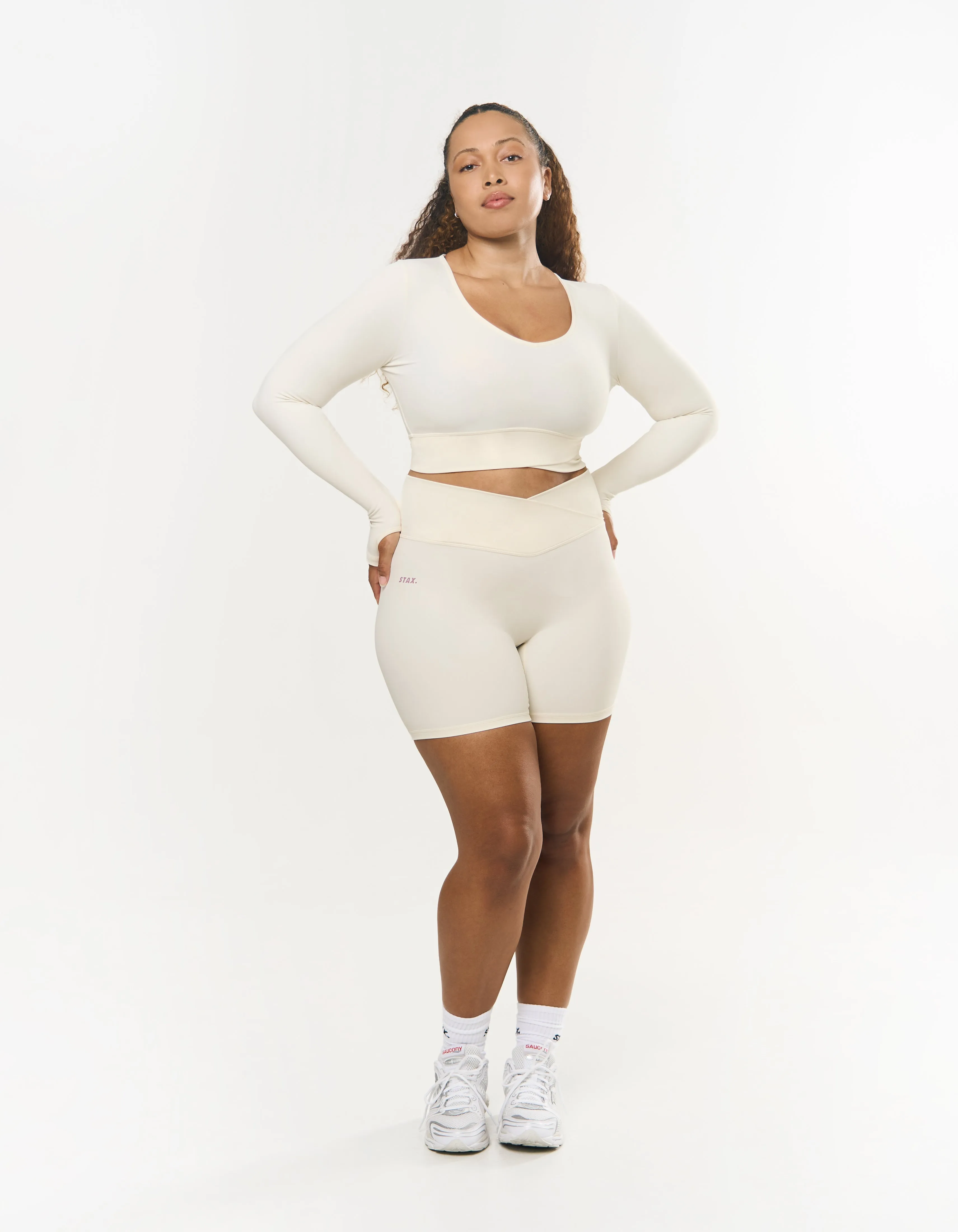 V front Cropped Long Sleeve NANDEX™ - Cream sold by Stax product image thumbnail 2