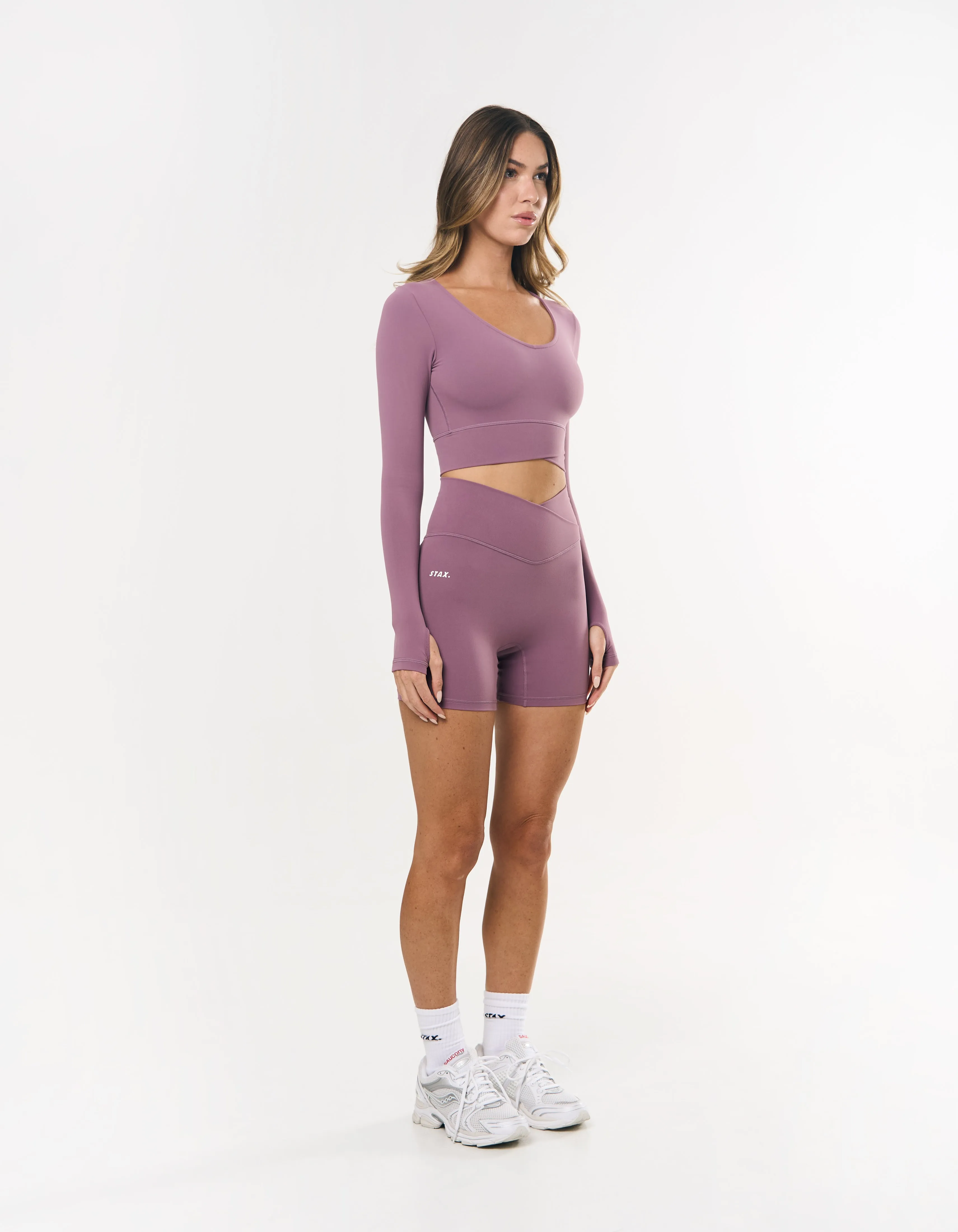 V front Cropped Long Sleeve NANDEX™ - Mauve sold by Stax product image thumbnail 3