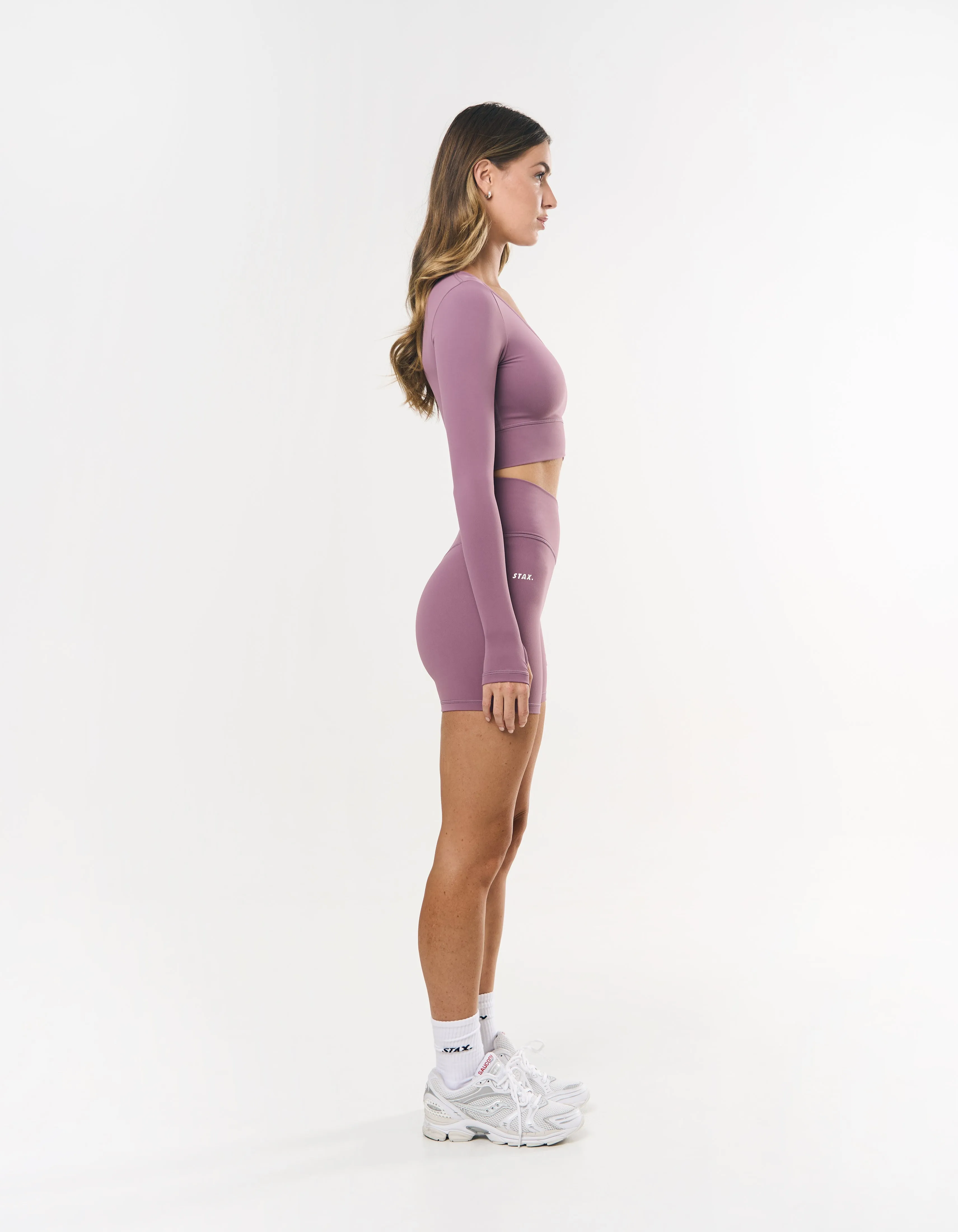 V front Cropped Long Sleeve NANDEX™ - Mauve sold by Stax product image thumbnail 5