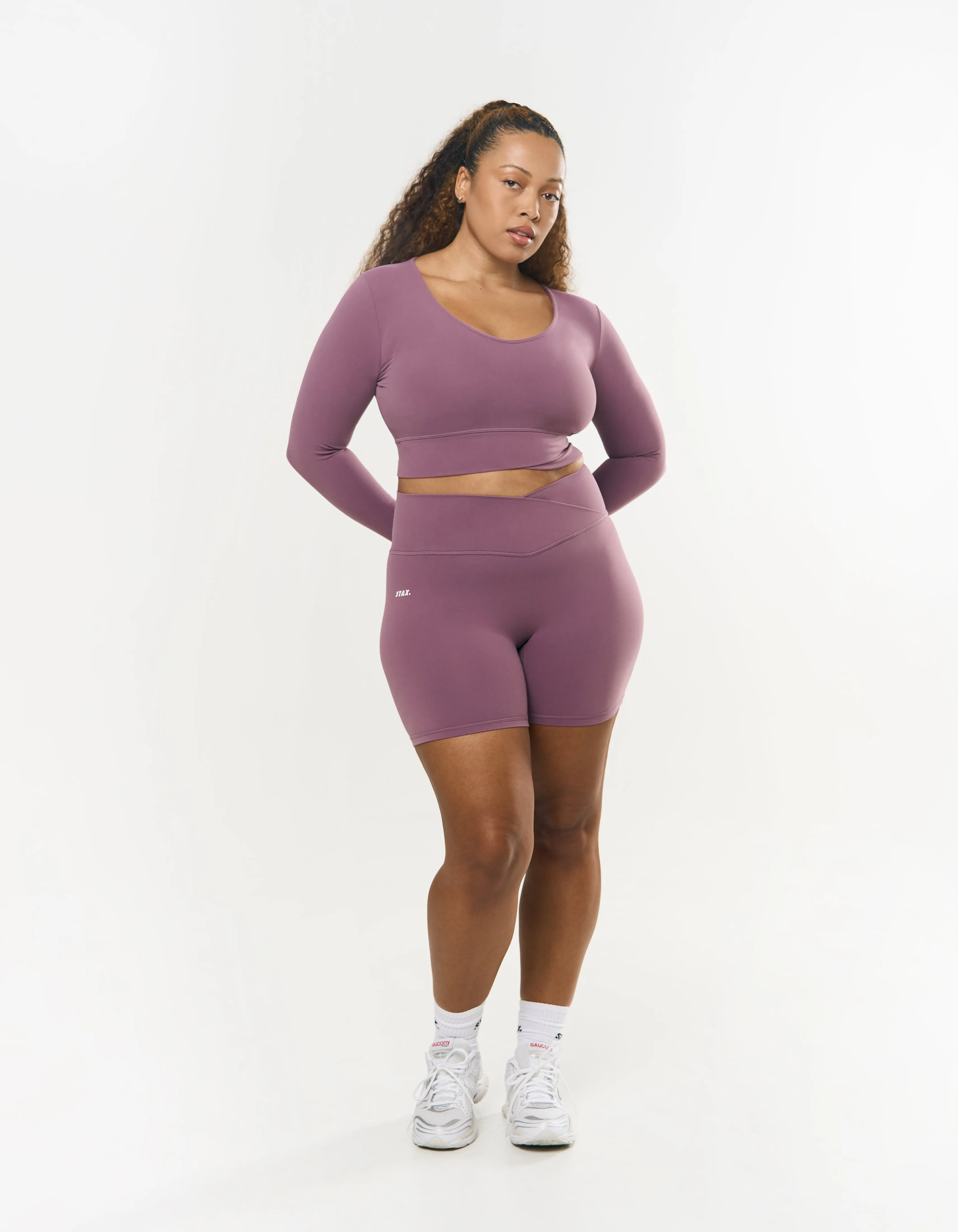 V front Cropped Long Sleeve NANDEX™ - Mauve sold by Stax product image thumbnail 2