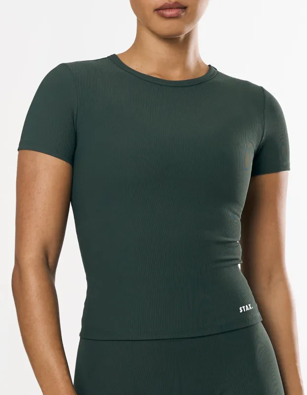 Active Rib Fitted Tee - Alpine sold by Stax