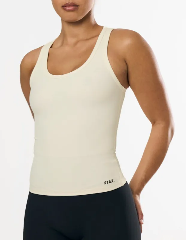 Active Rib Racer Singlet - Cloud sold by Stax