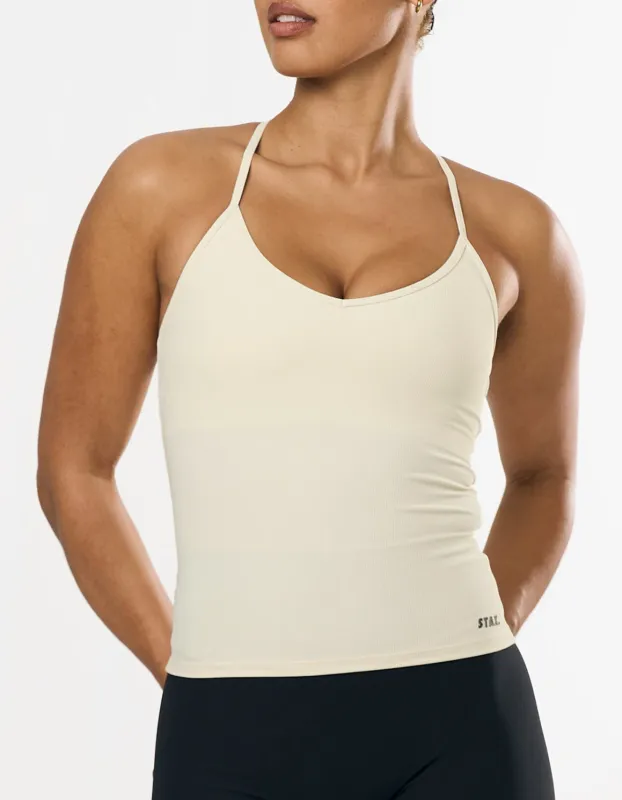 Active Rib Strappy Singlet - Cloud sold by Stax