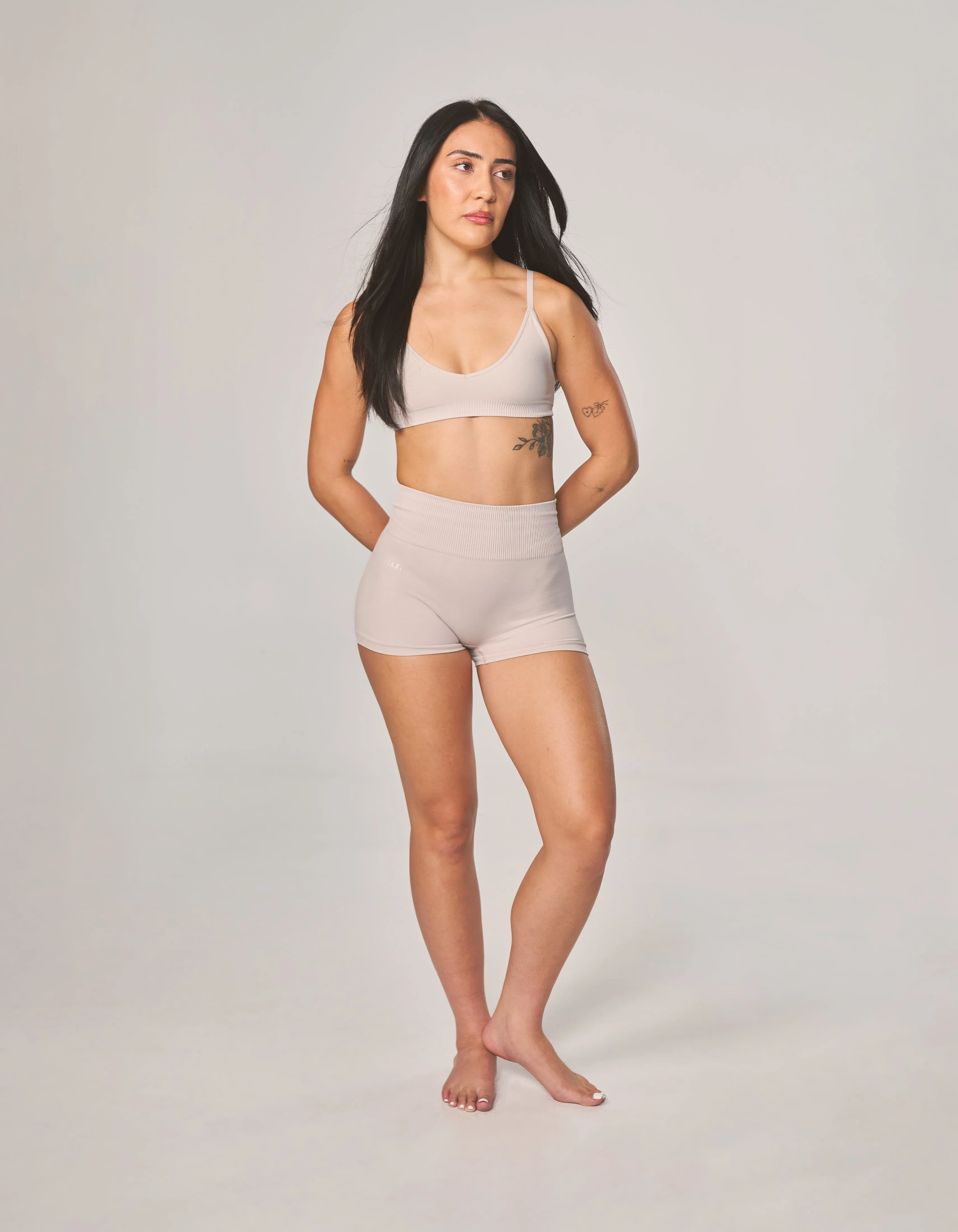 Premium Seamless Mini Bike Shorts - Bone sold by Stax product image thumbnail 3