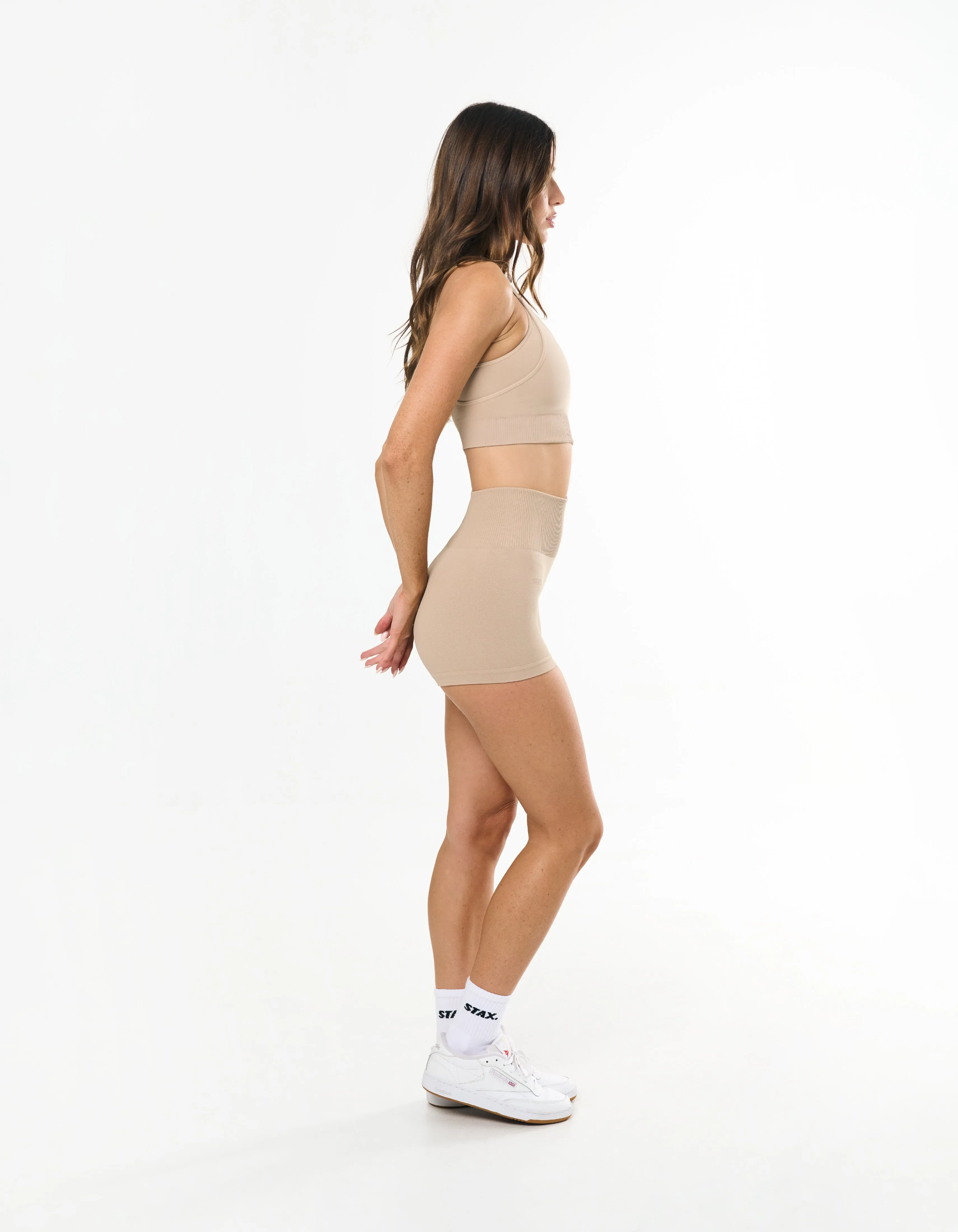 Premium Seamless Mini Bike Shorts - Taupe sold by Stax product image thumbnail 4