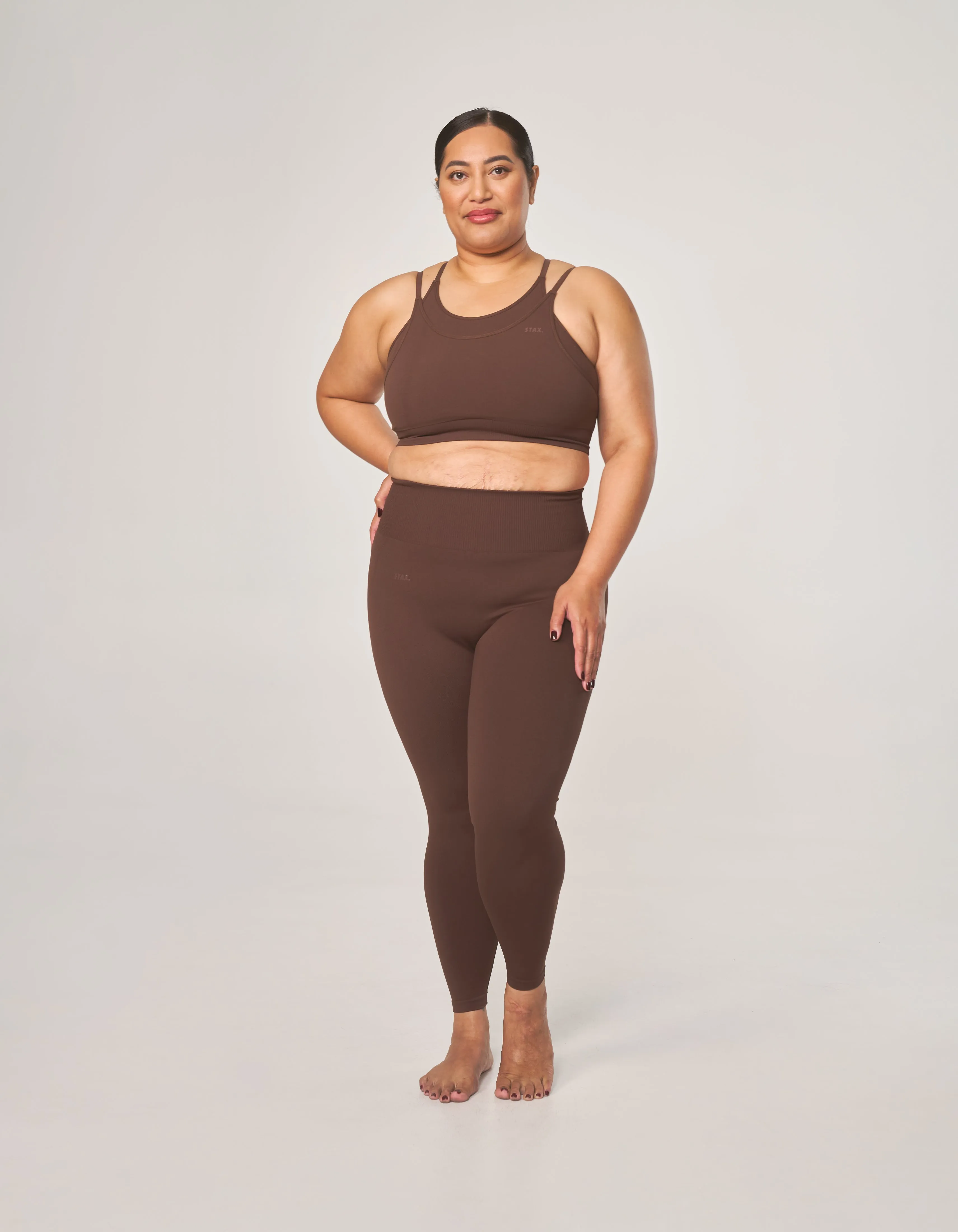 Premium Seamless Full Length Tights - Cocoa sold by Stax product image thumbnail 5