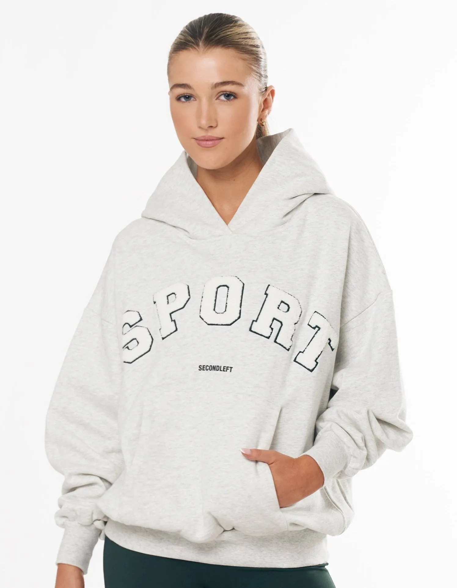 Sport Hoodie - Grey Marle/Emerald sold by Stax