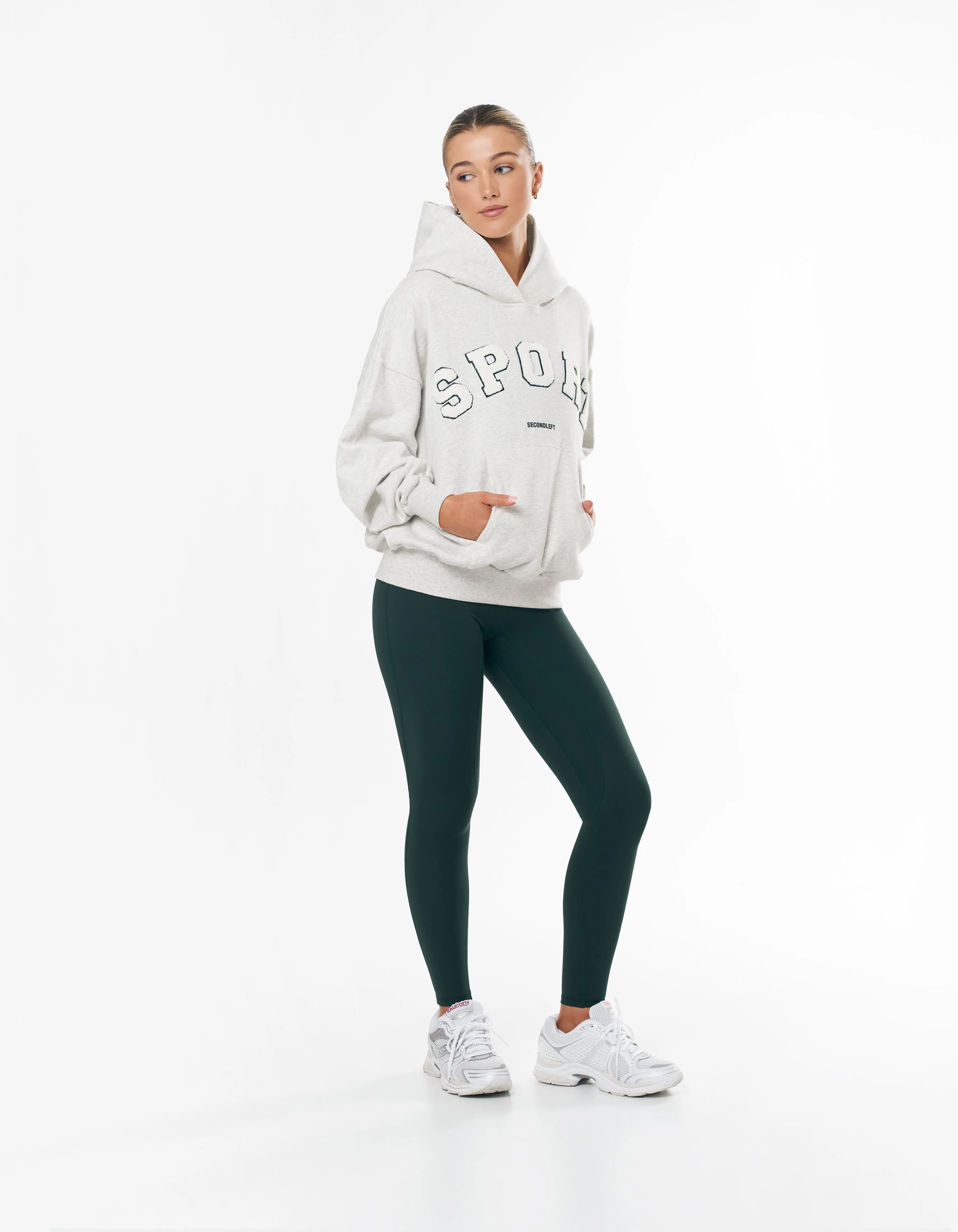 Sport Hoodie - Grey Marle/Emerald sold by Stax product image thumbnail 4