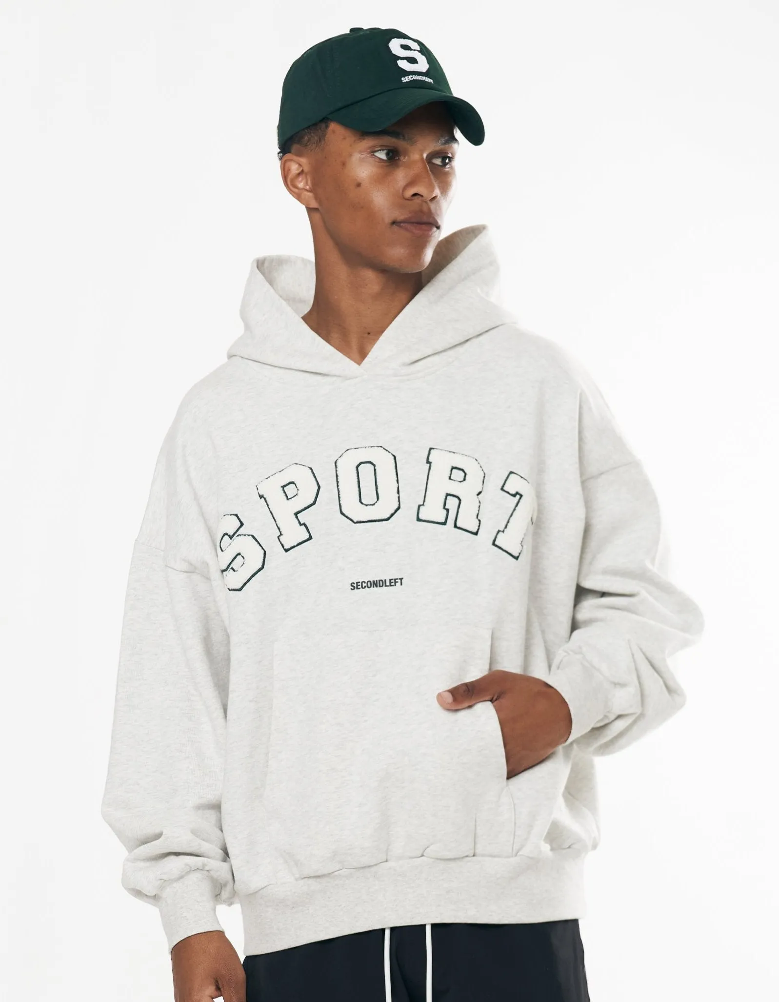 Sport Hoodie - Grey Marle/Emerald sold by Stax product image thumbnail 3