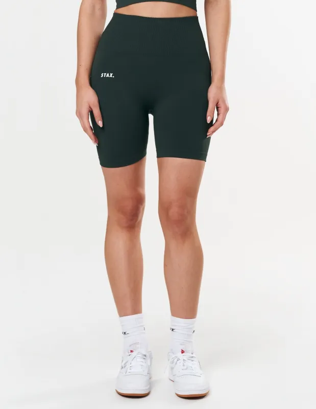 Premium Seamless Midi Bike Shorts - Forest sold by Stax