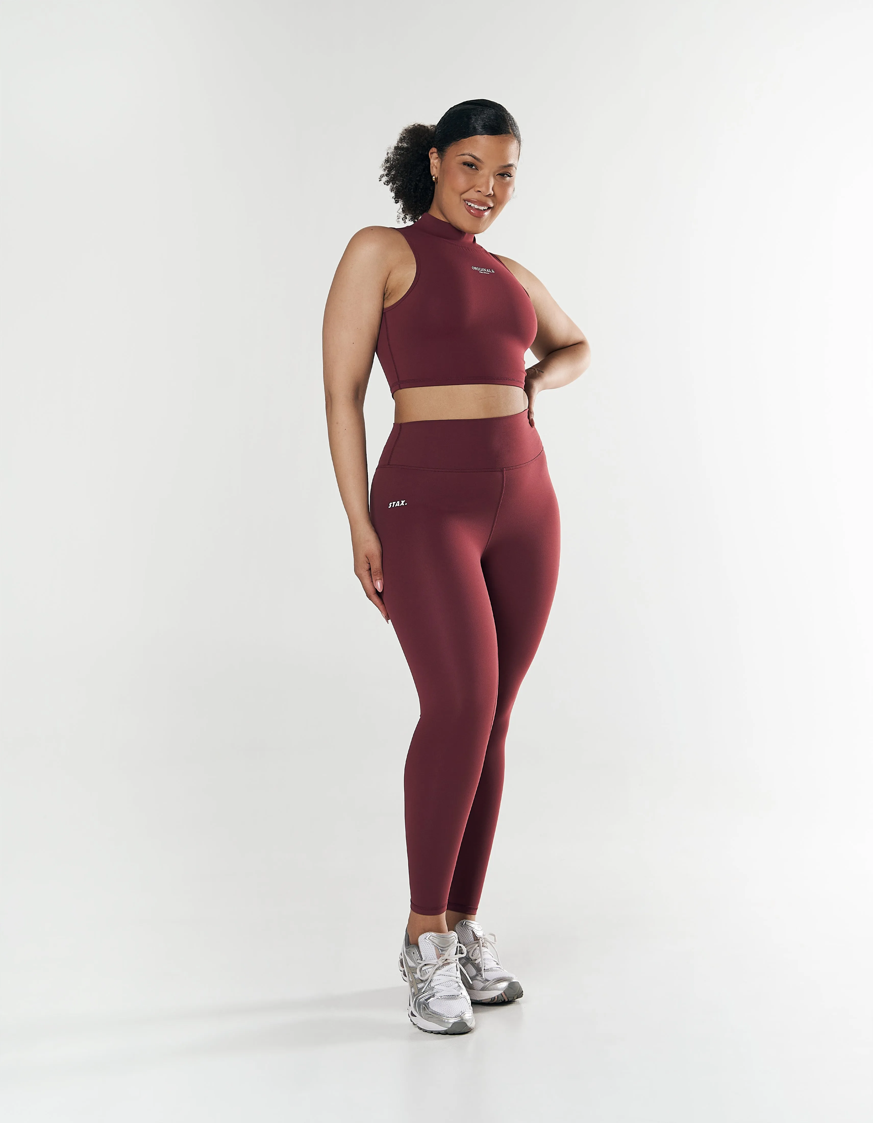 High Neck Cropped Tank NANDEX ™ Maple - Burgundy sold by Stax product image thumbnail 3