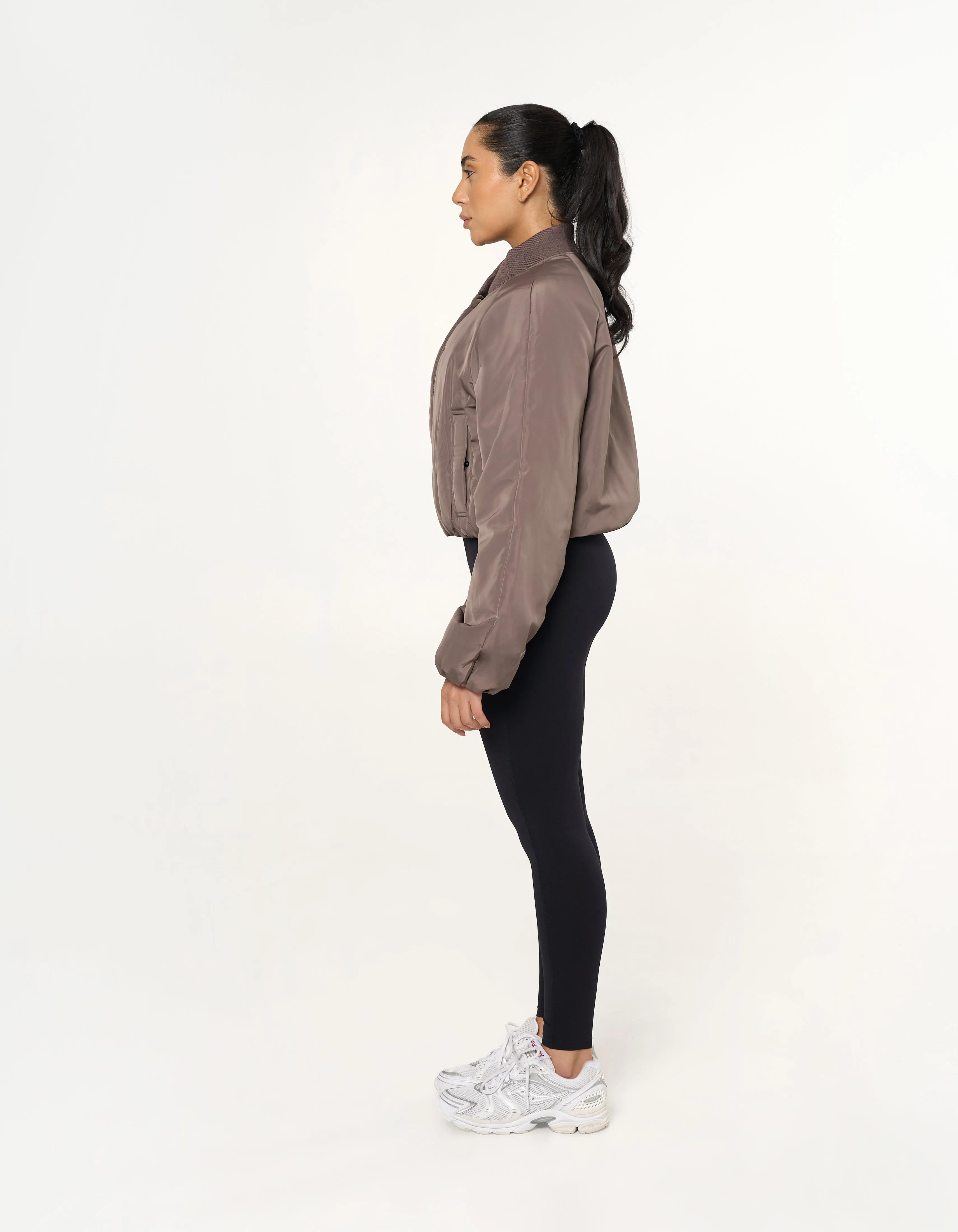 Cropped Bomber Jacket - Fossil sold by Stax product image thumbnail 3