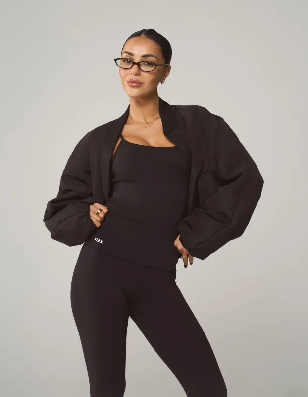 Cropped Bomber Jacket - Ink sold by Stax