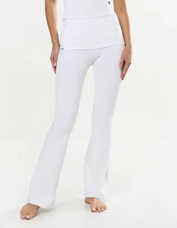 Cotton Comfort Fold Over Flare - White sold by Stax