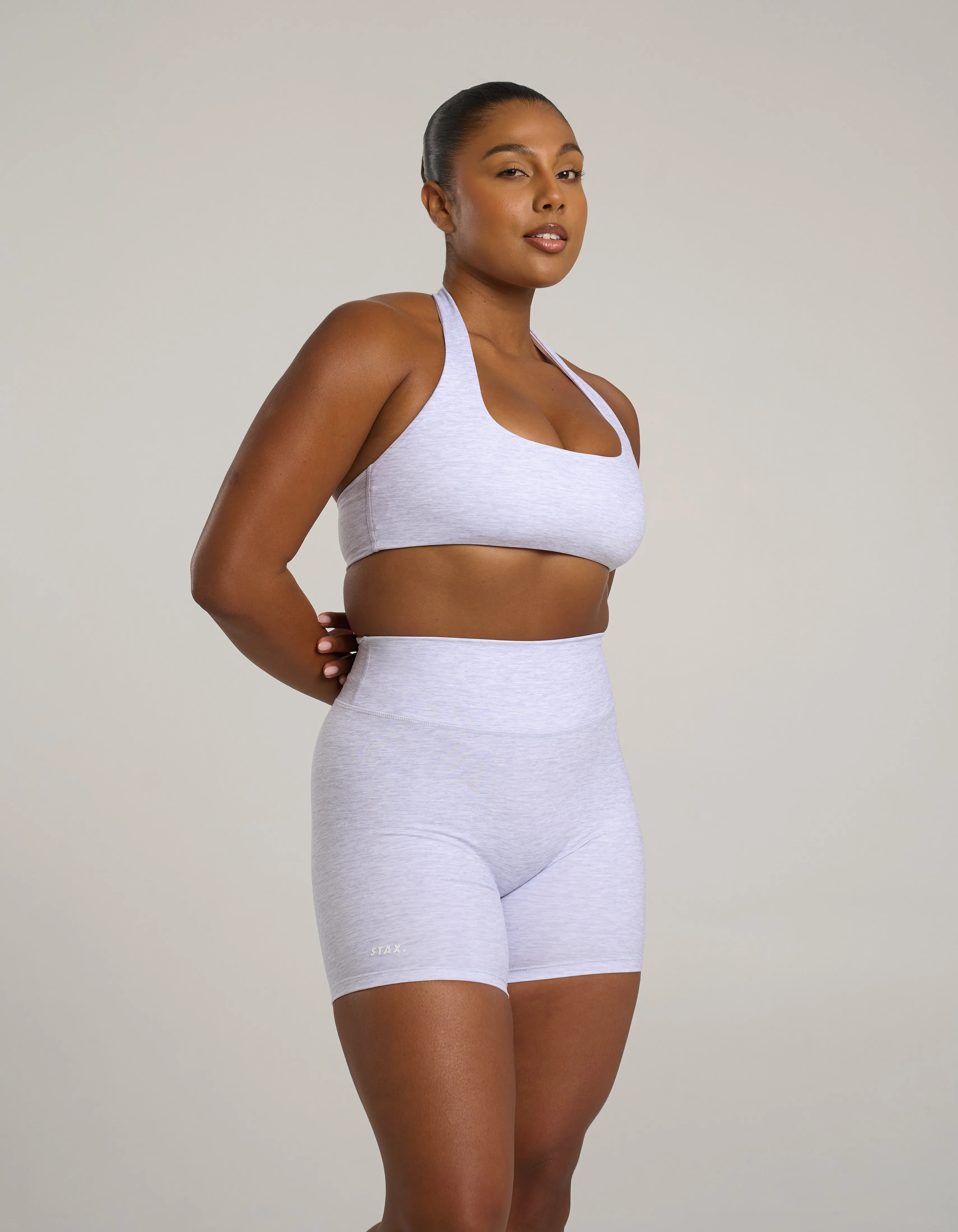 Square Neck Halter Crop Airlyte - Grey Marle sold by Stax product image thumbnail 2