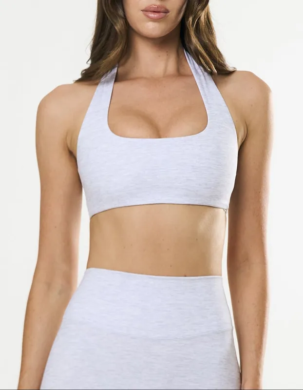 Square Neck Halter Crop Airlyte - Grey Marle sold by Stax