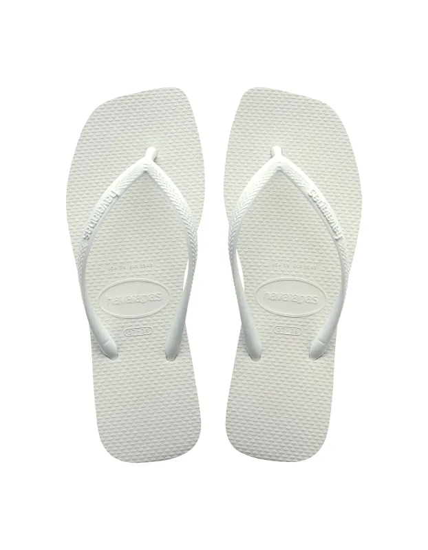 Havaianas Slim Square Toe Thong - White sold by Stax