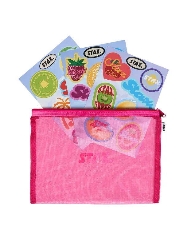 Mesh Pouch Sticker Pack - Pink sold by Stax