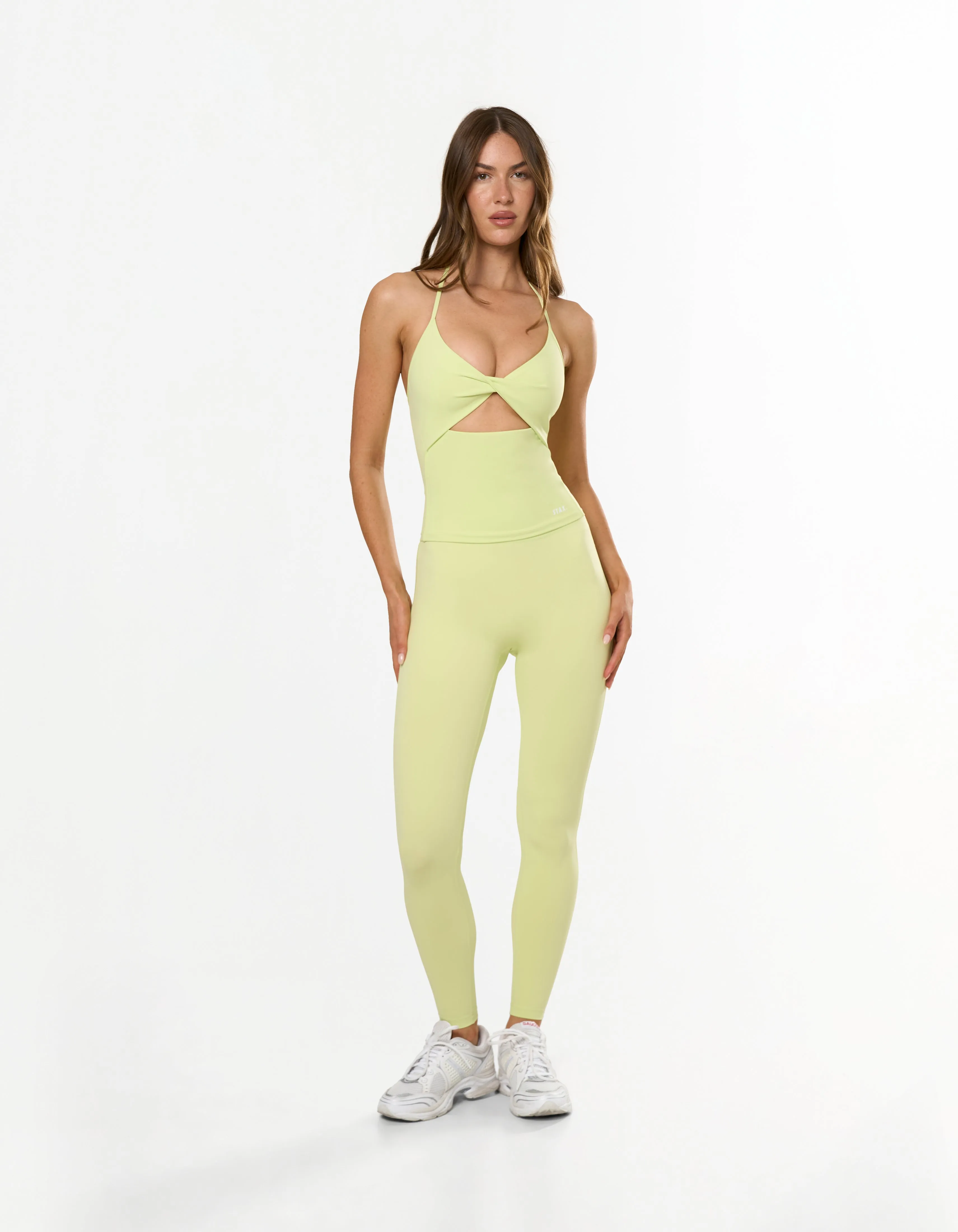 Twist Halter Tank Airlyte - Lime sold by Stax product image thumbnail 2