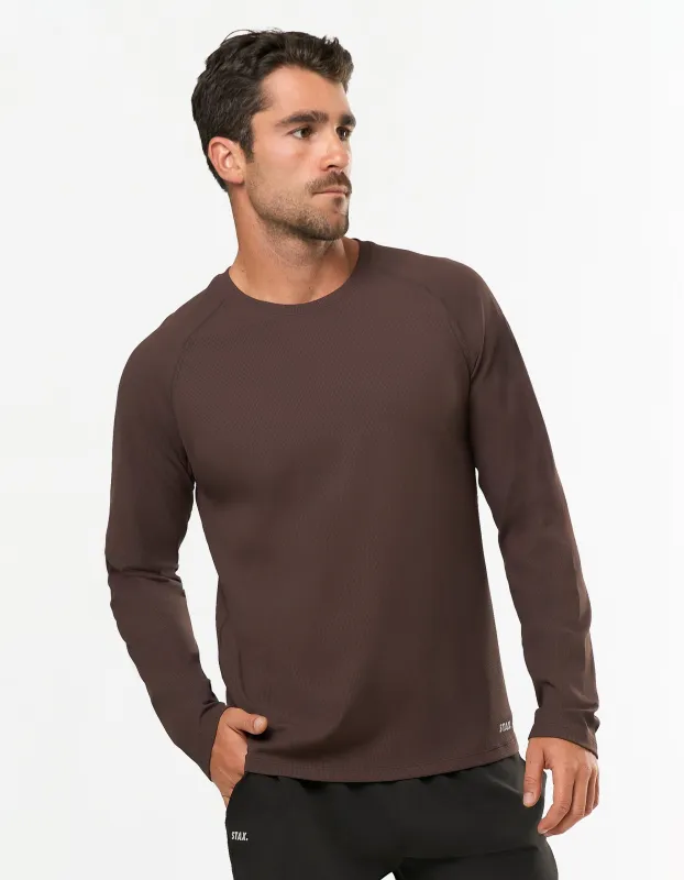 Conqr Waffle Long Sleeve - Brown made by Stax