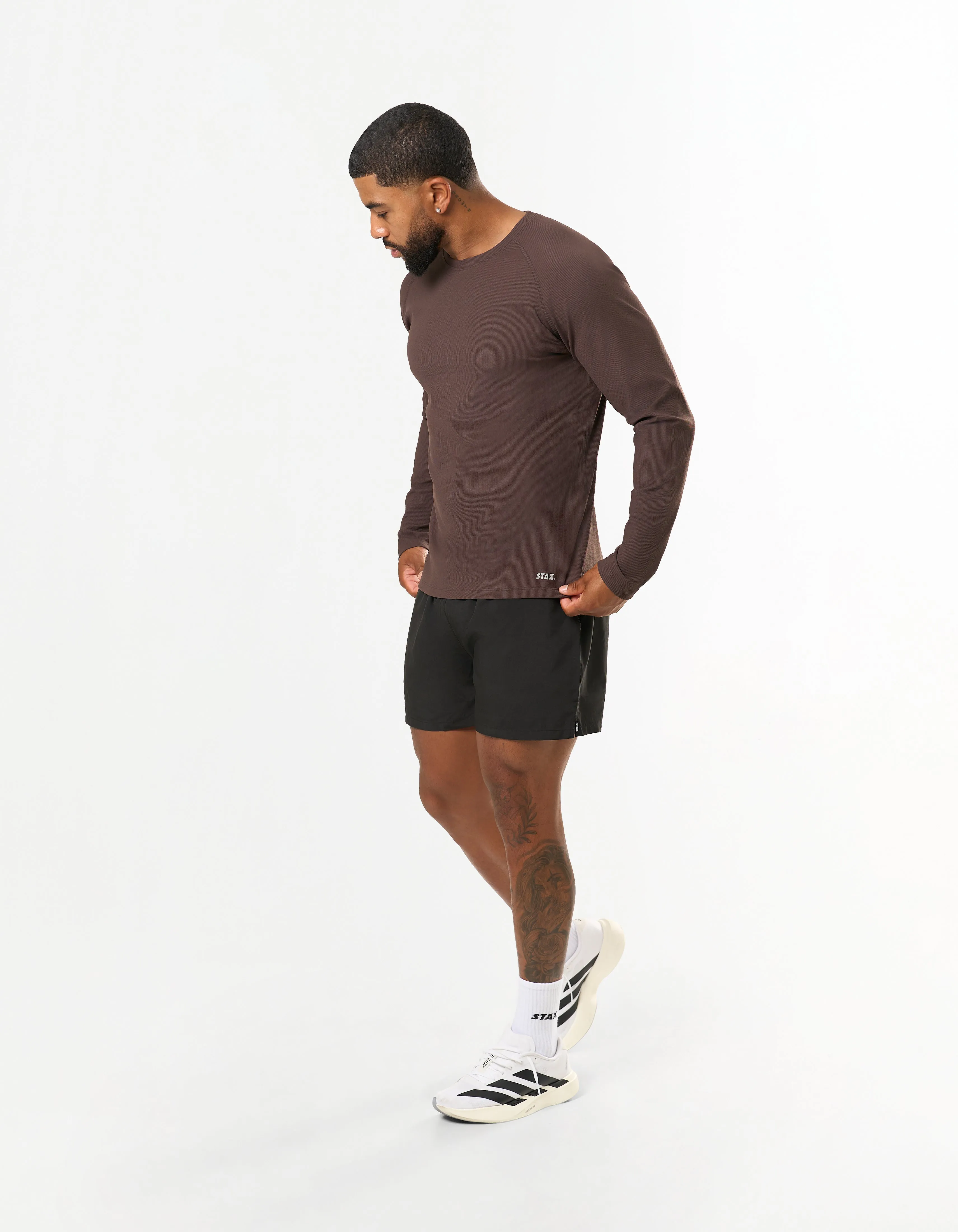 Conqr Waffle Long Sleeve - Brown sold by Stax product image thumbnail 4