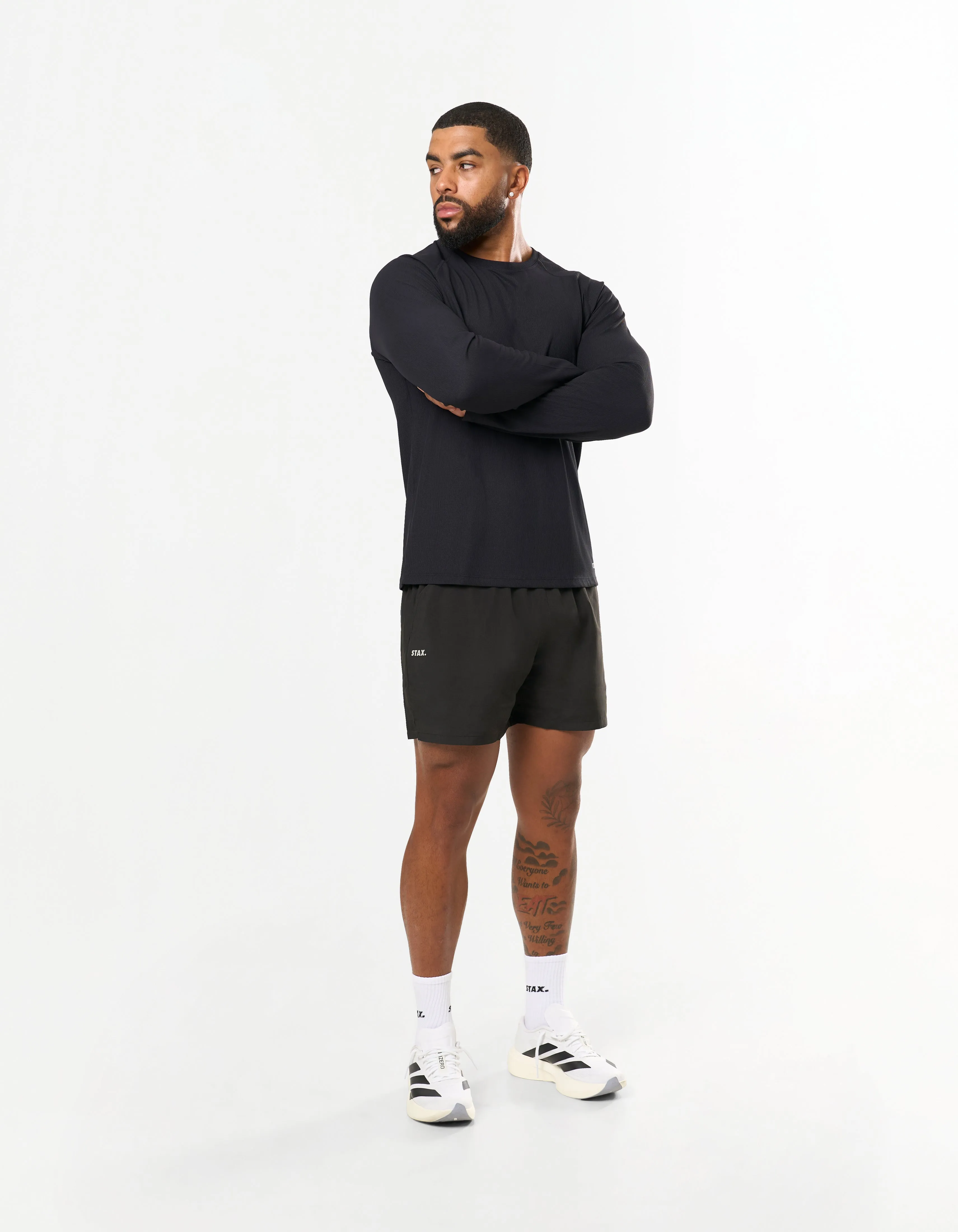Conqr Waffle Long Sleeve - Black sold by Stax product image thumbnail 5
