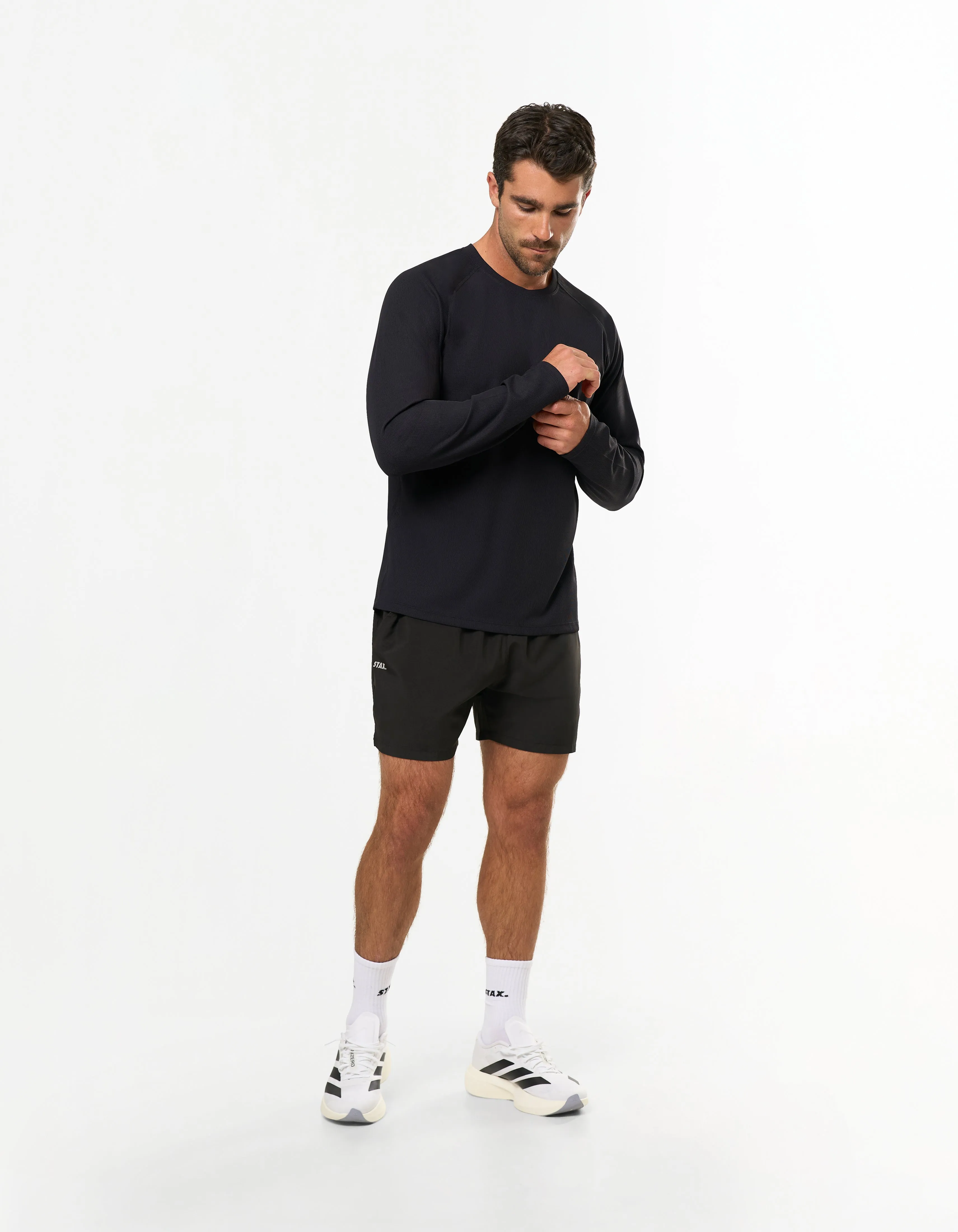 Conqr Waffle Long Sleeve - Black sold by Stax product image thumbnail 2