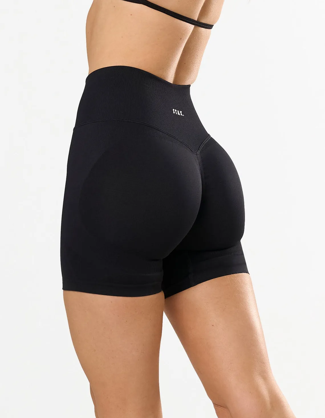 Premium Seamless Skulpt Midi Bike Shorts - Black sold by Stax