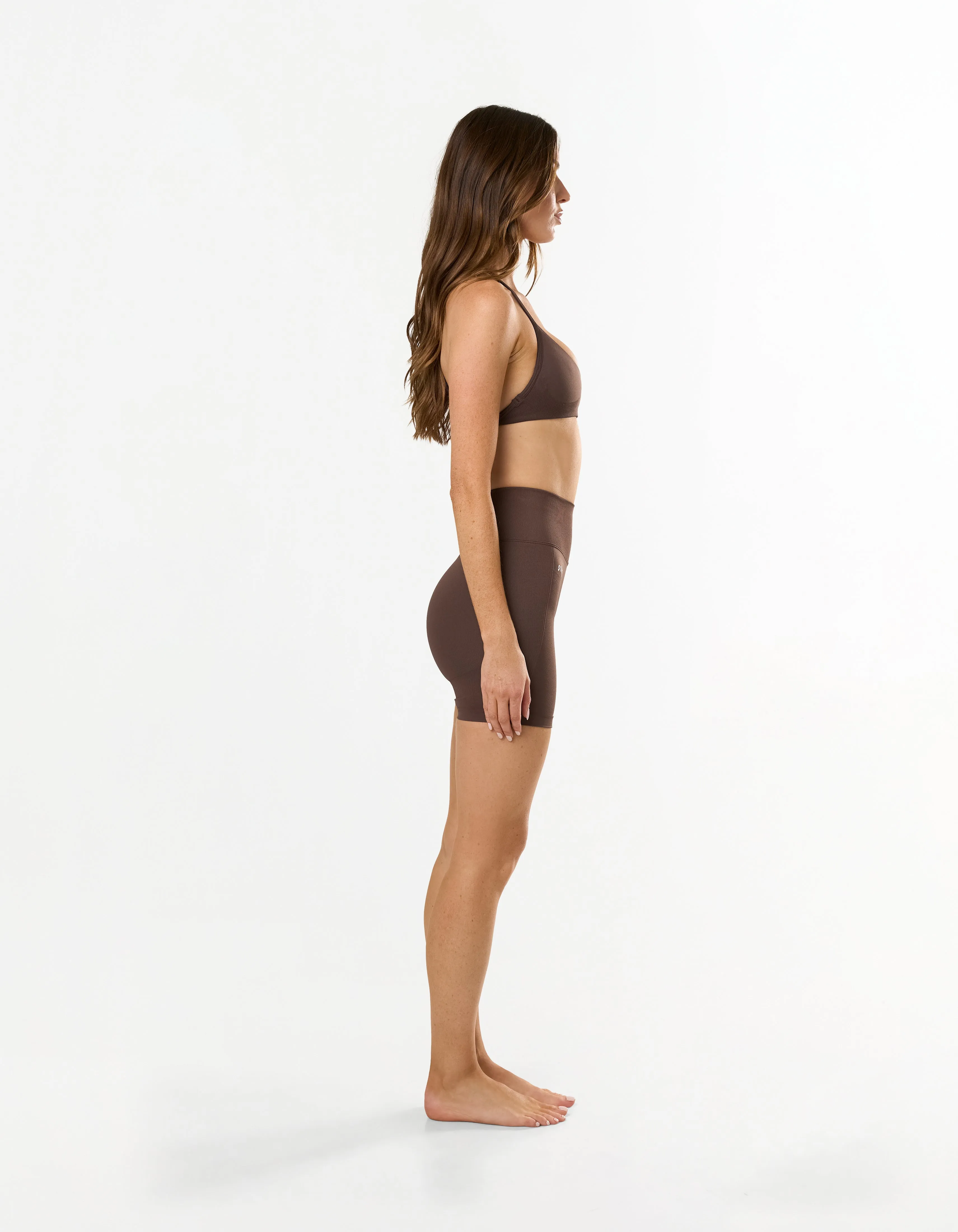 Premium Seamless Skulpt Midi Bike Shorts - Brown sold by Stax product image thumbnail 3