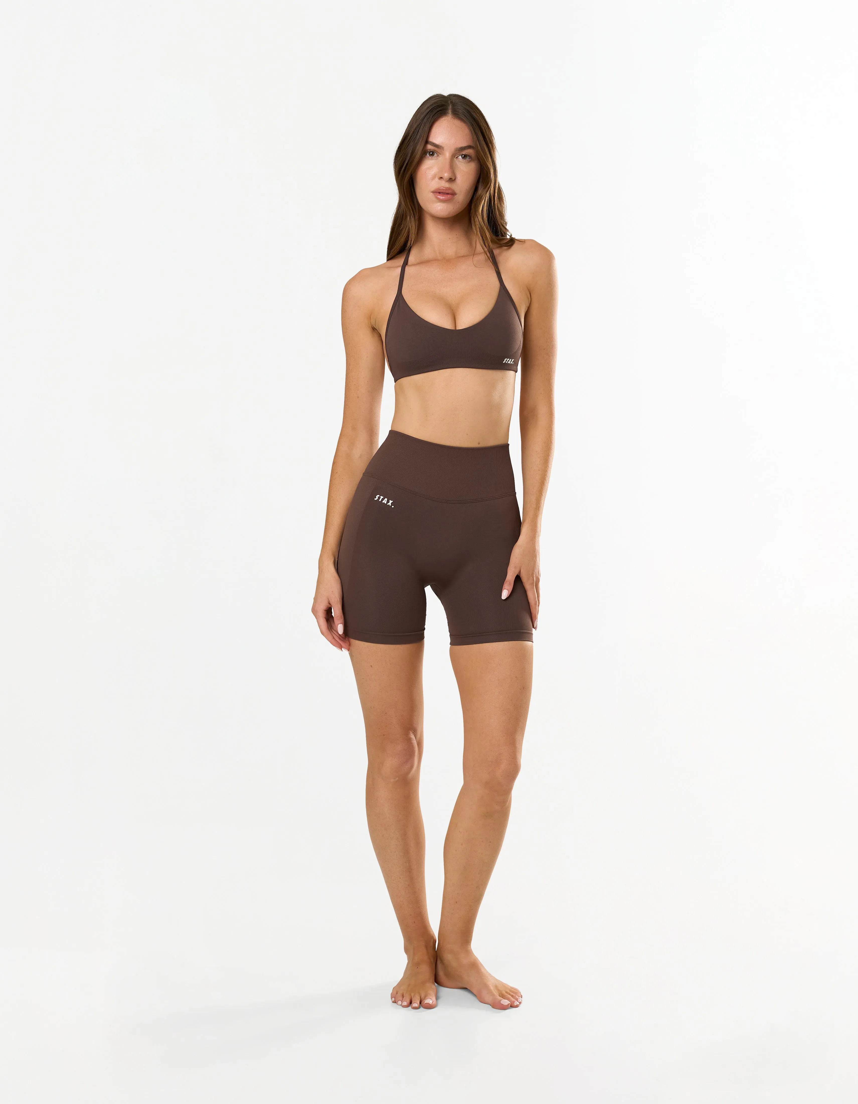 Premium Seamless Skulpt Midi Bike Shorts - Brown sold by Stax product image thumbnail 4
