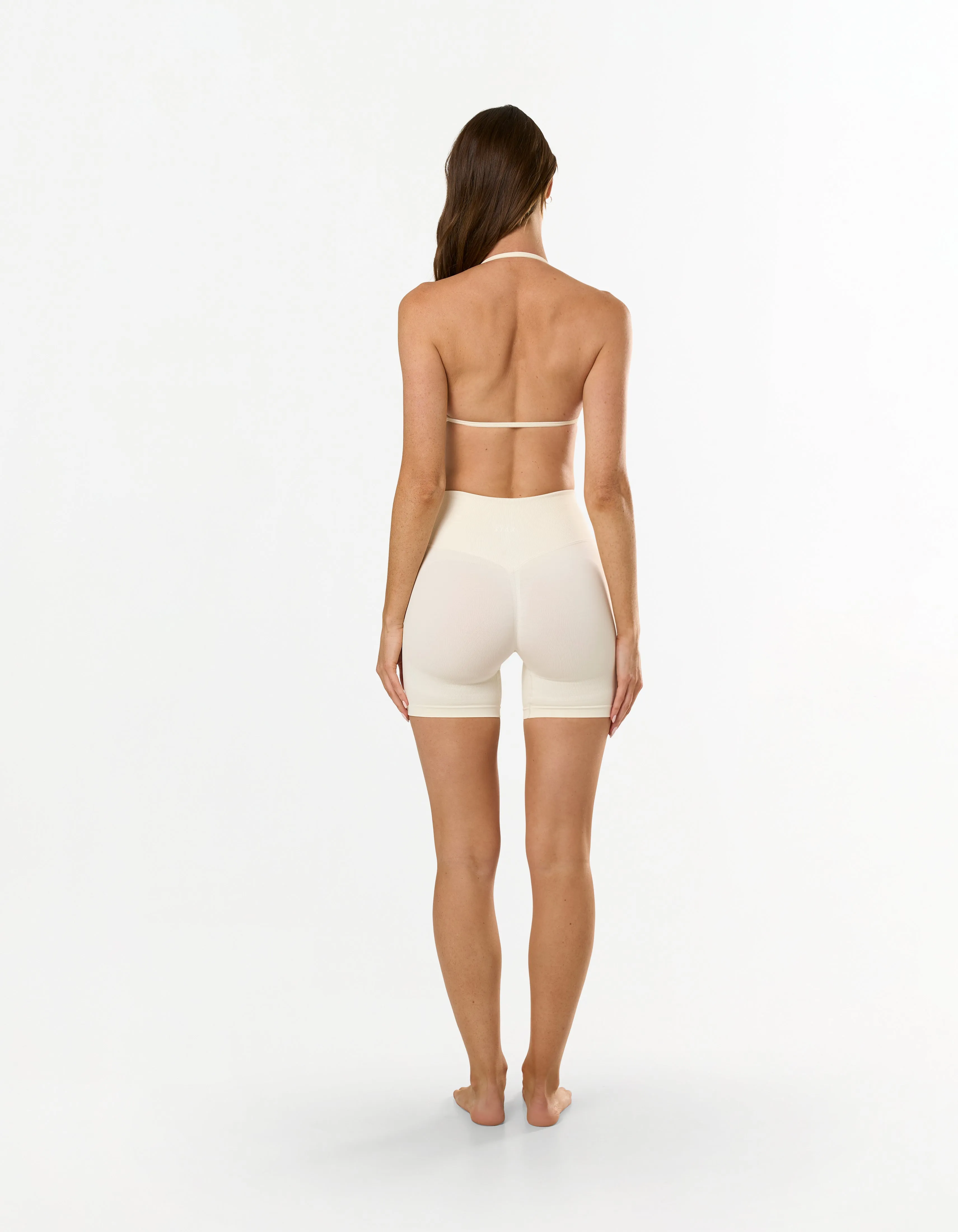Premium Seamless Skulpt Midi Bike Shorts - Cream sold by Stax product image thumbnail 5