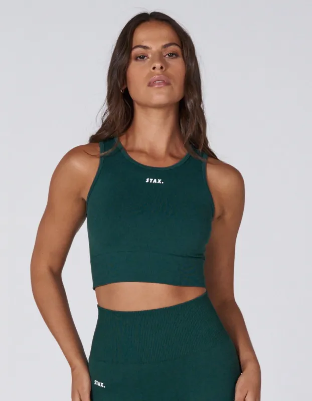 Premium Seamless Favourites Cropped Singlet - Pine sold by Stax