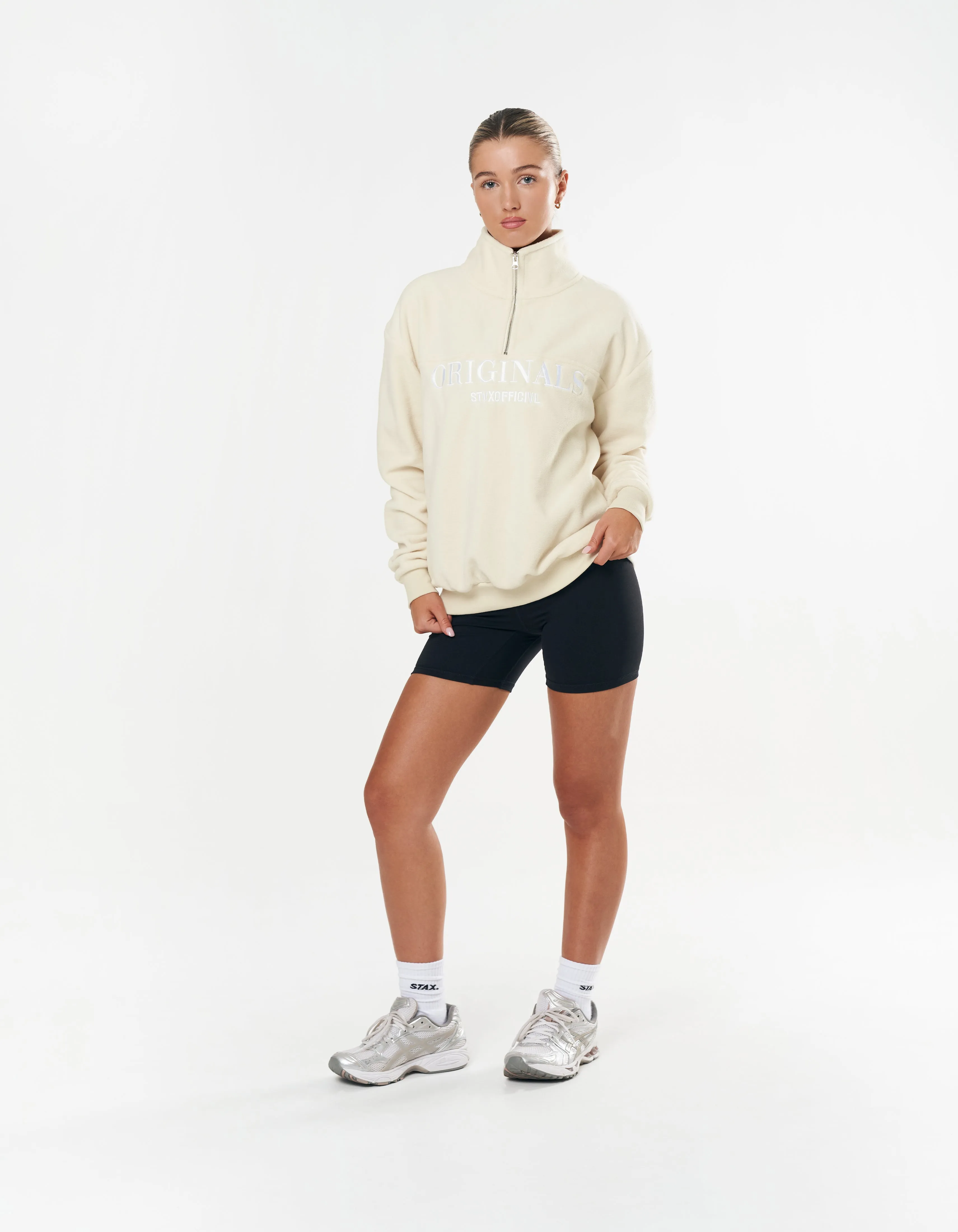 Originals Polar Fleece 1/4 Zip - Cream sold by Stax