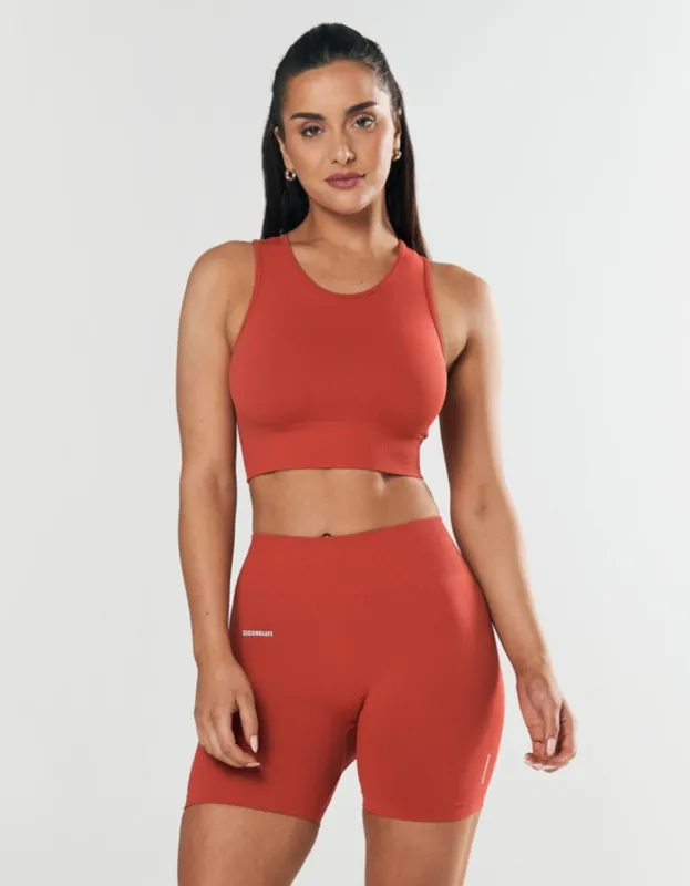 Seamless Cropped Singlet - Red sold by Stax