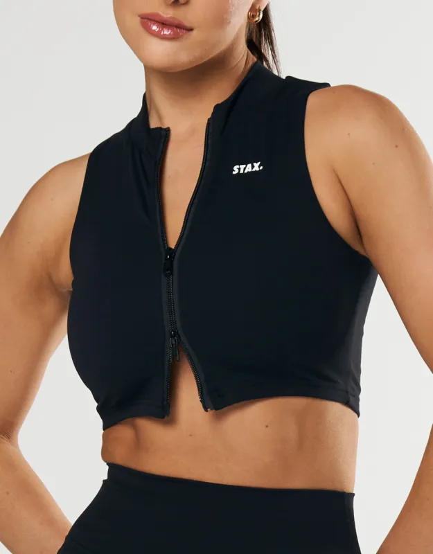 Base Sleeveless Zip Tank NANDEX™ - Black sold by Stax