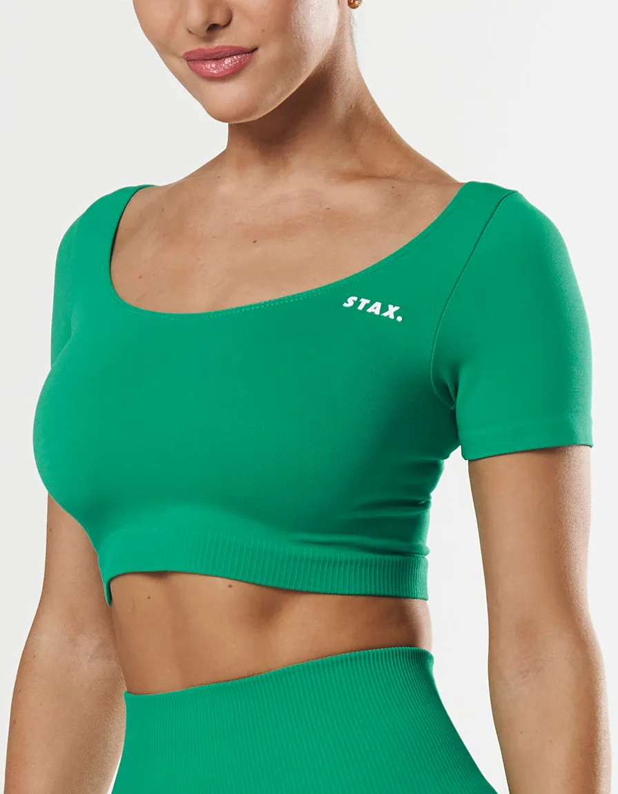 Premium Seamless Scoop Tee - Green sold by Stax product image thumbnail 3