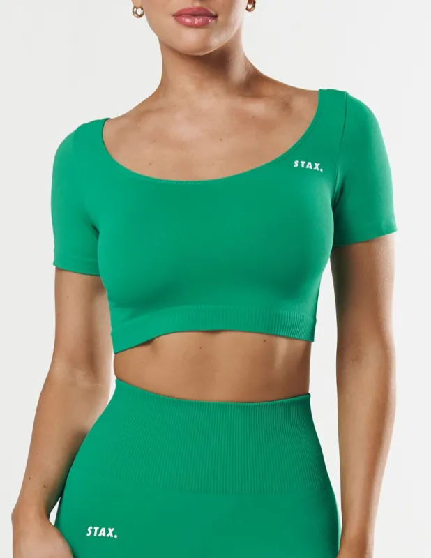 Premium Seamless Scoop Tee - Green sold by Stax