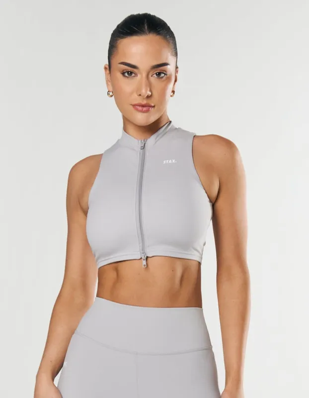 Base Sleeveless Zip Tank NANDEX ™ - Light Grey sold by Stax