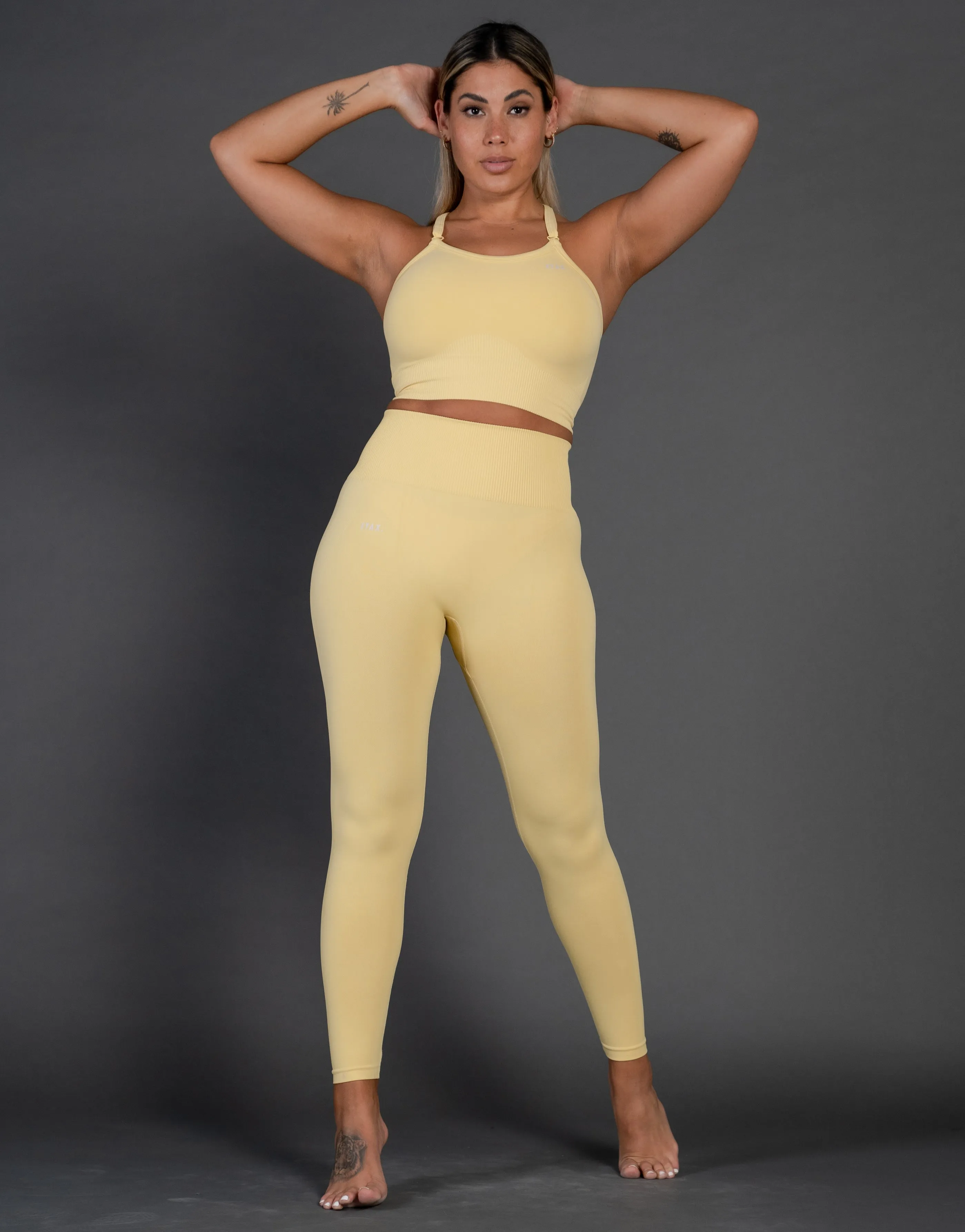 Premium Seamless V4 Strappy Crop - Flaxen Yellow sold by Stax product image thumbnail 3
