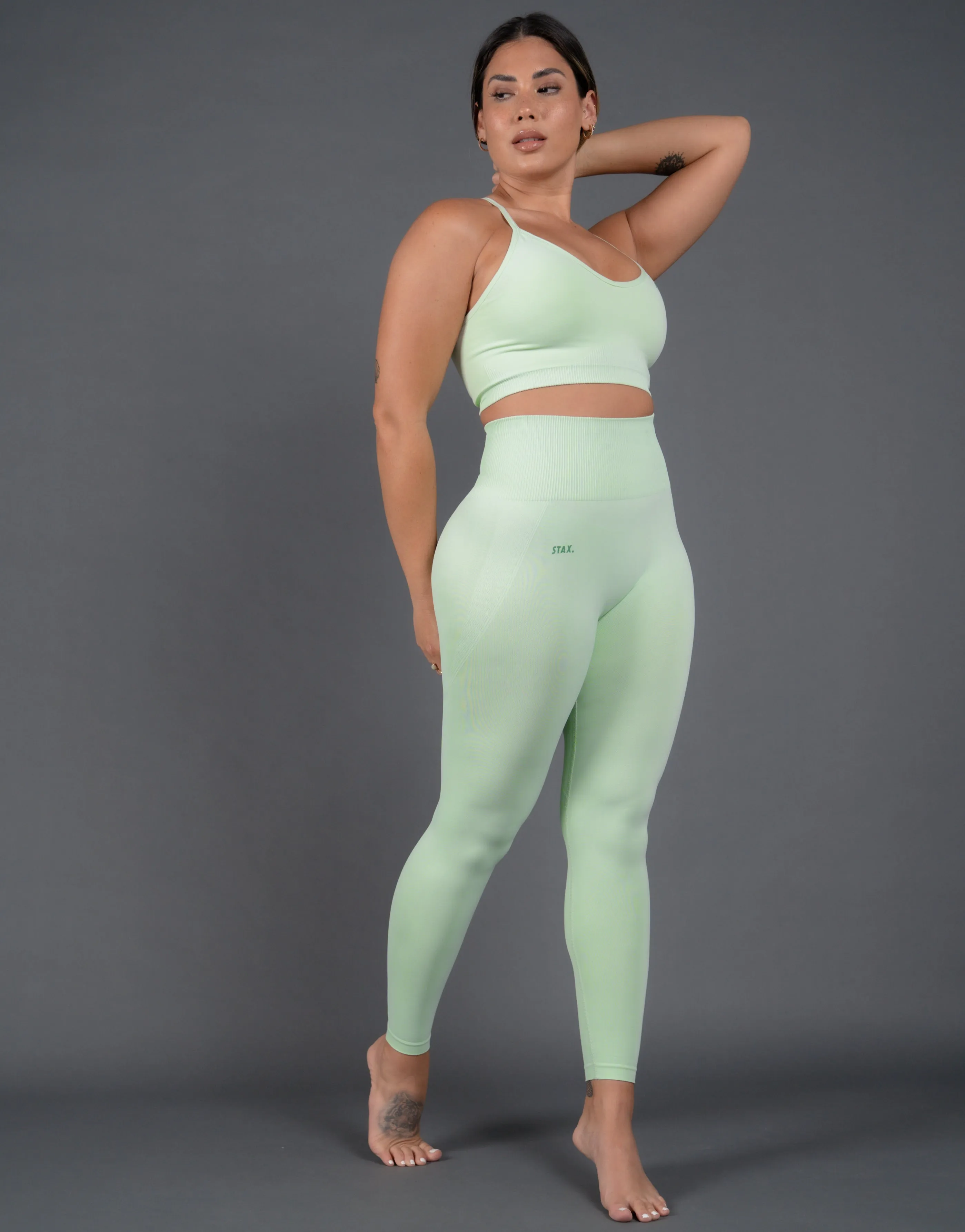 Premium Seamless V5 Strappy Crop - Aurora (Sage) sold by Stax product image thumbnail 4