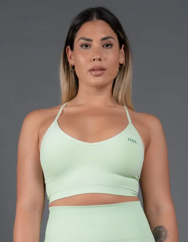 Premium Seamless V5 Strappy Crop - Aurora (Sage) sold by Stax