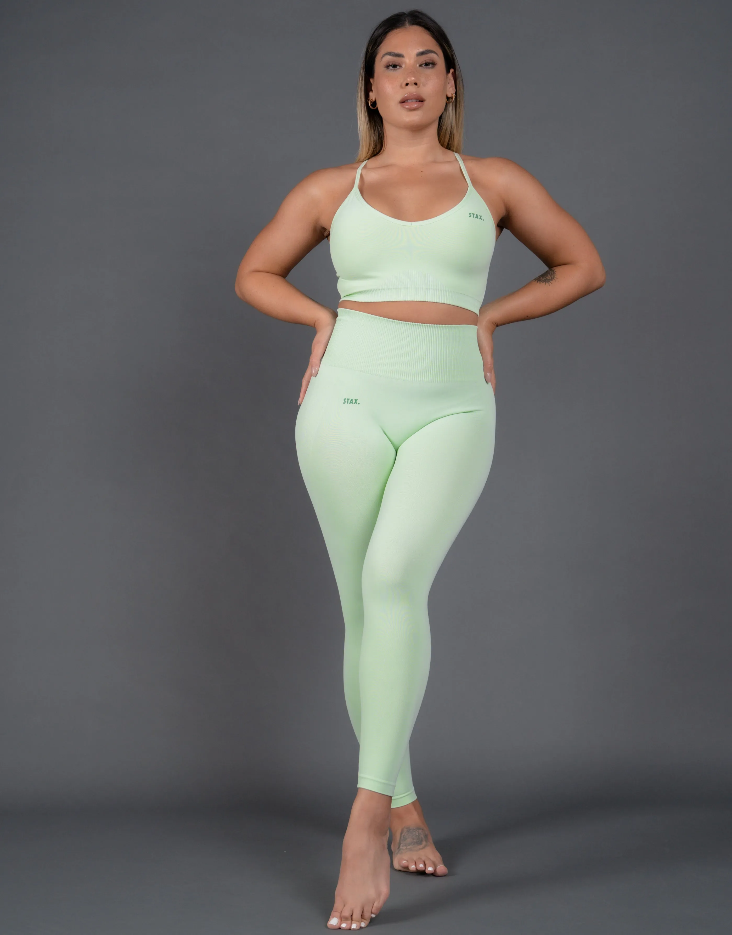 Premium Seamless V5 Strappy Crop - Aurora (Sage) sold by Stax product image thumbnail 2