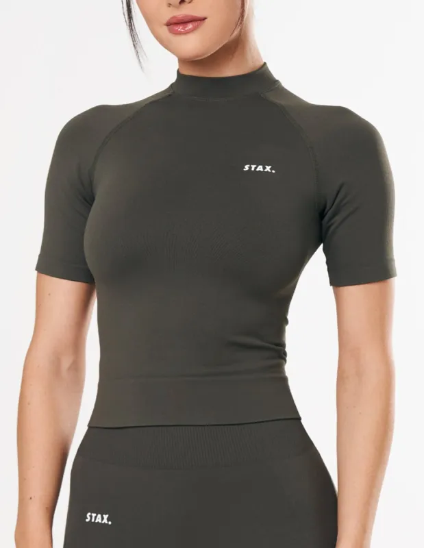 Premium Seamless High Neck Tee - Dovetail sold by Stax